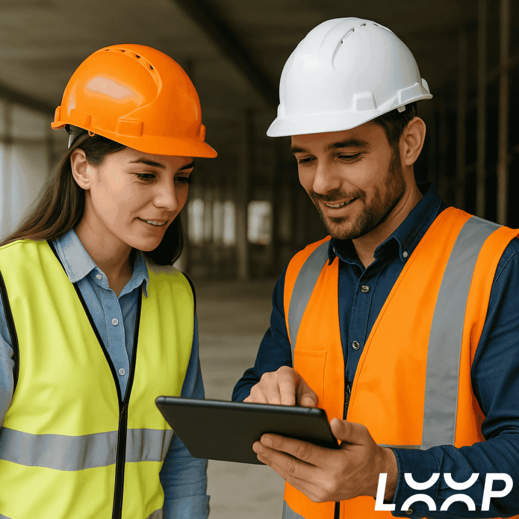 Construction workers on site