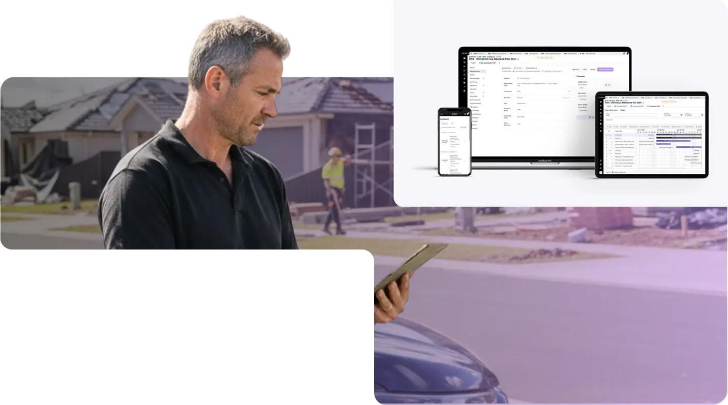 Insurance Builder - A man with a ipad working
